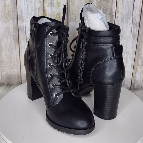 Style & Co Laurellee Lace-Up Dress Booties Black - Picture 6 of 10